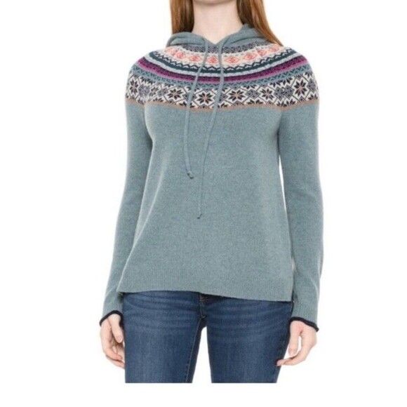New Tabitha Webb Knit Pullover Hoodie Hooded Sweater Wool Blend Fair Isle Size S - Picture 1 of 16